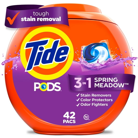 Tide PODS Liquid Laundry Detergent Packs, Spring Meadow Scent, 42 Count