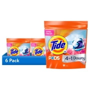 6 pack Tide PODS Laundry Detergent Pacs with a Touch of Downy Freshness, 3X Cleaning Power, 11 Count