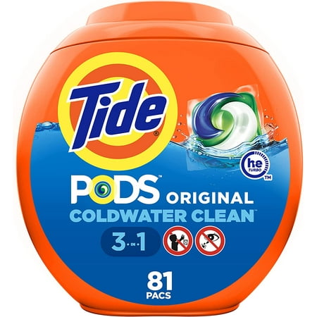 Tide Pods Laundry Detergent Soap Pods, High Efficiency (He), Original Scent, 81 Count