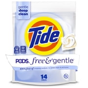 Tide PODS Laundry Detergent Soap Pacs, Free and Gentle, Hypoallergenic, Unscented, 14 Count