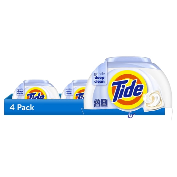 (4 pack) Tide PODS Laundry Detergent Soap Pacs, Free and Gentle, Hypoallergenic, Unscented, 57 Count