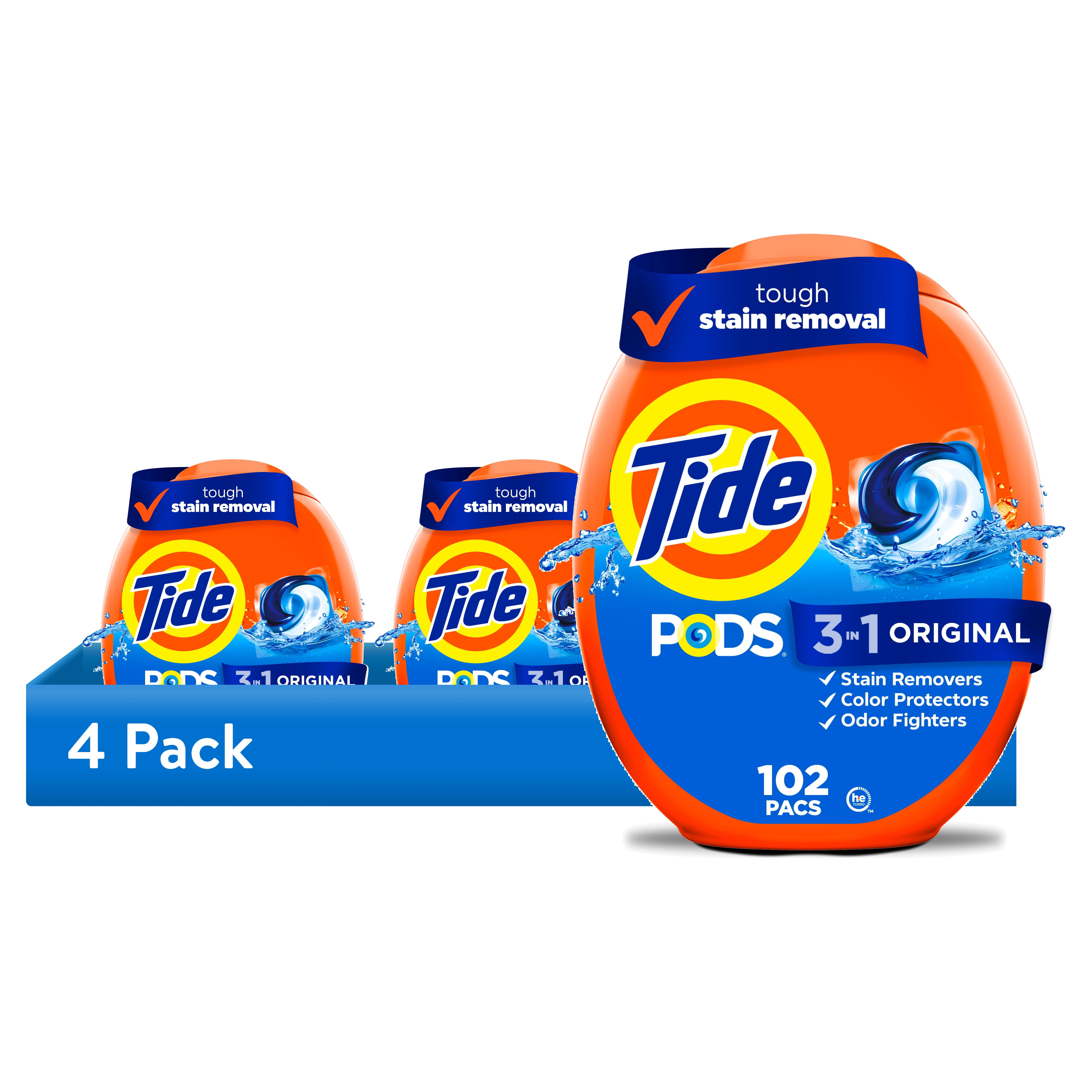 (4 pack) Tide PODS Laundry Detergent Soap Pacs, Original Scent, 102 Count