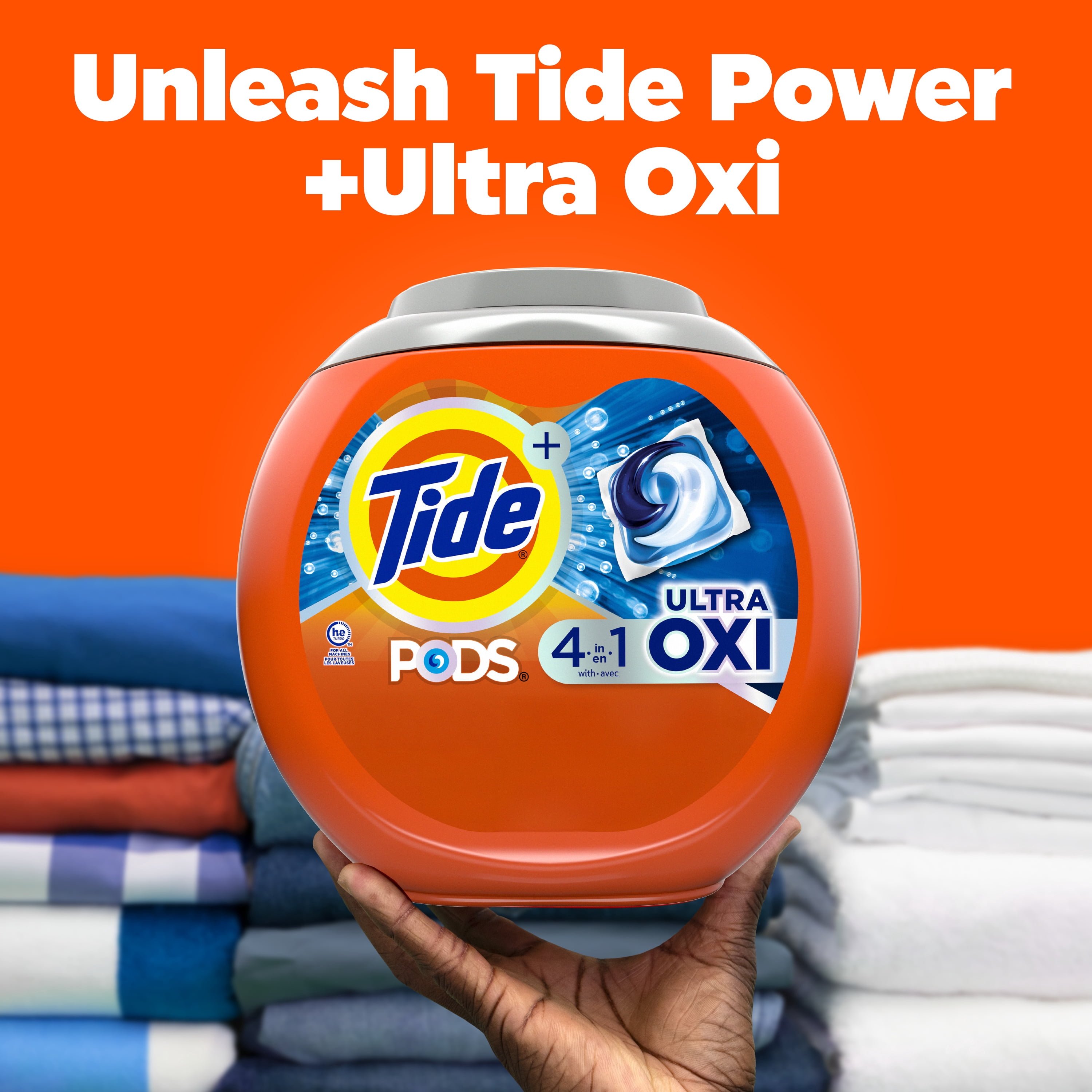 Tide PODS Laundry Detergent Soap with Ultra Oxi 4-in-1 Detergent, 43 Count