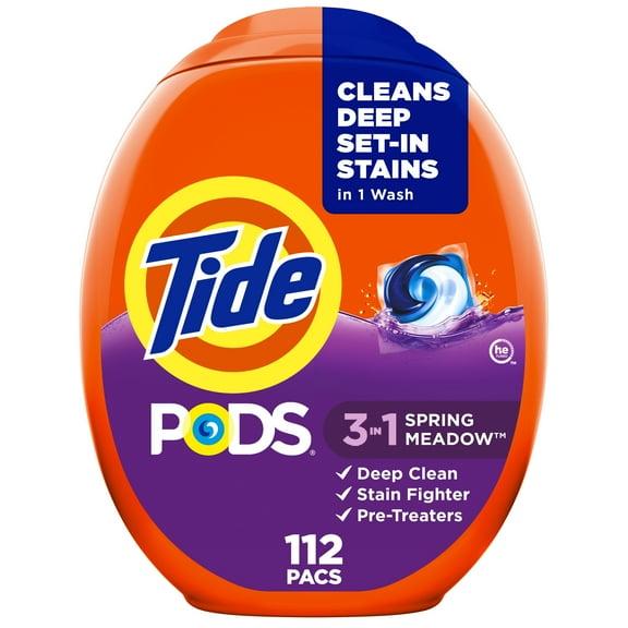 Tide PODS Liquid Laundry Detergent Packs, Spring Meadow Scent | 2-Pack (224 total)
