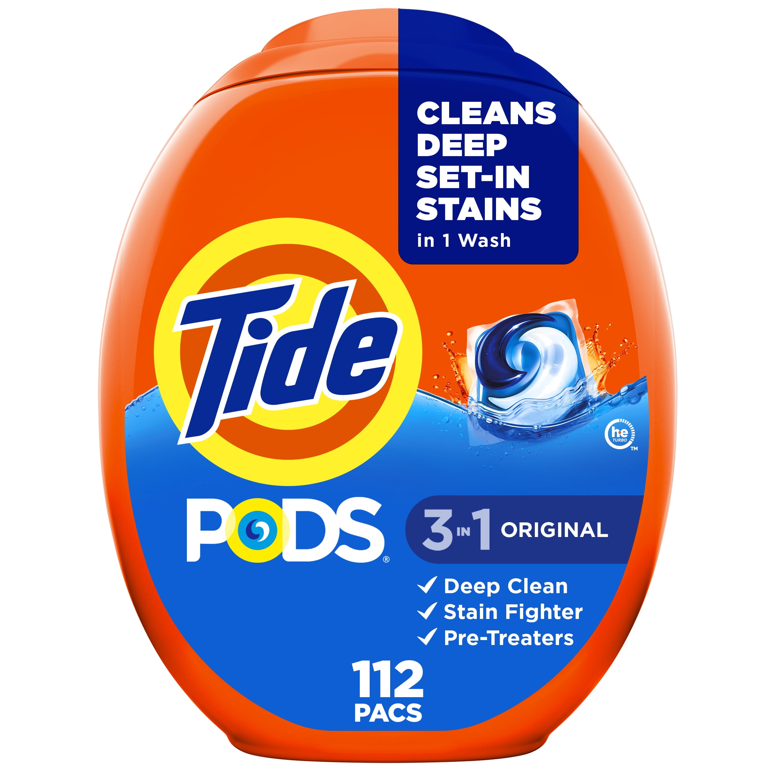 Tide PODS Liquid Laundry Detergent Pacs, Original Scent, 112 Count