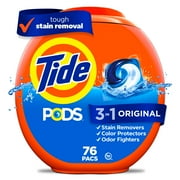 Tide PODS Liquid Laundry Detergent Pacs, Original Scent, 76 Count