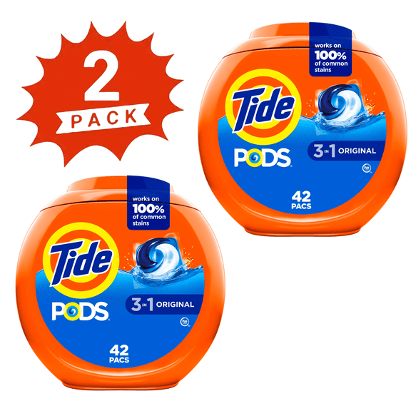 Tide PODS Liquid Laundry Detergent Pacs, Original Scent, 84 Count (2-Pack)