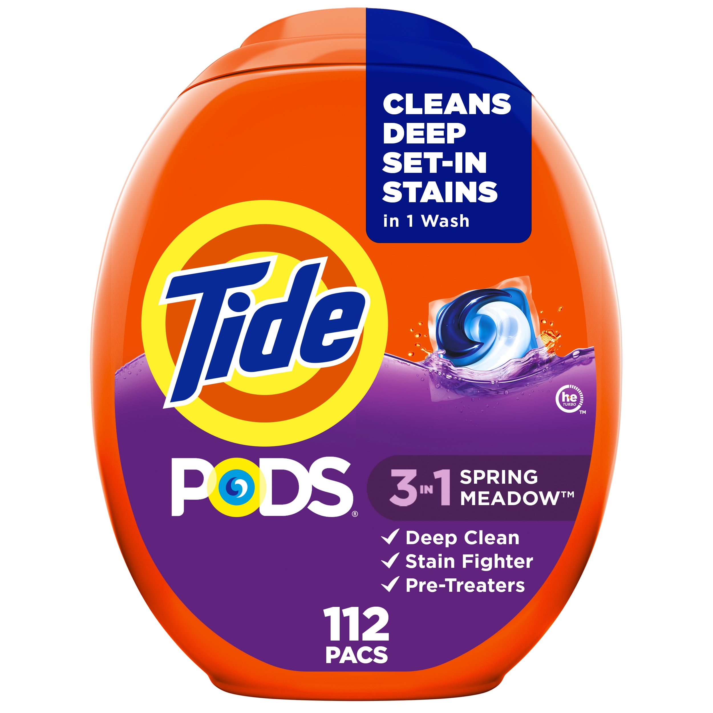 Tide PODS Liquid Laundry Detergent Packs, Spring Meadow Scent, 112 Count