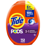 Tide PODS Liquid Laundry Detergent, Spring Meadow Scent, HE Compatible, 112 Count