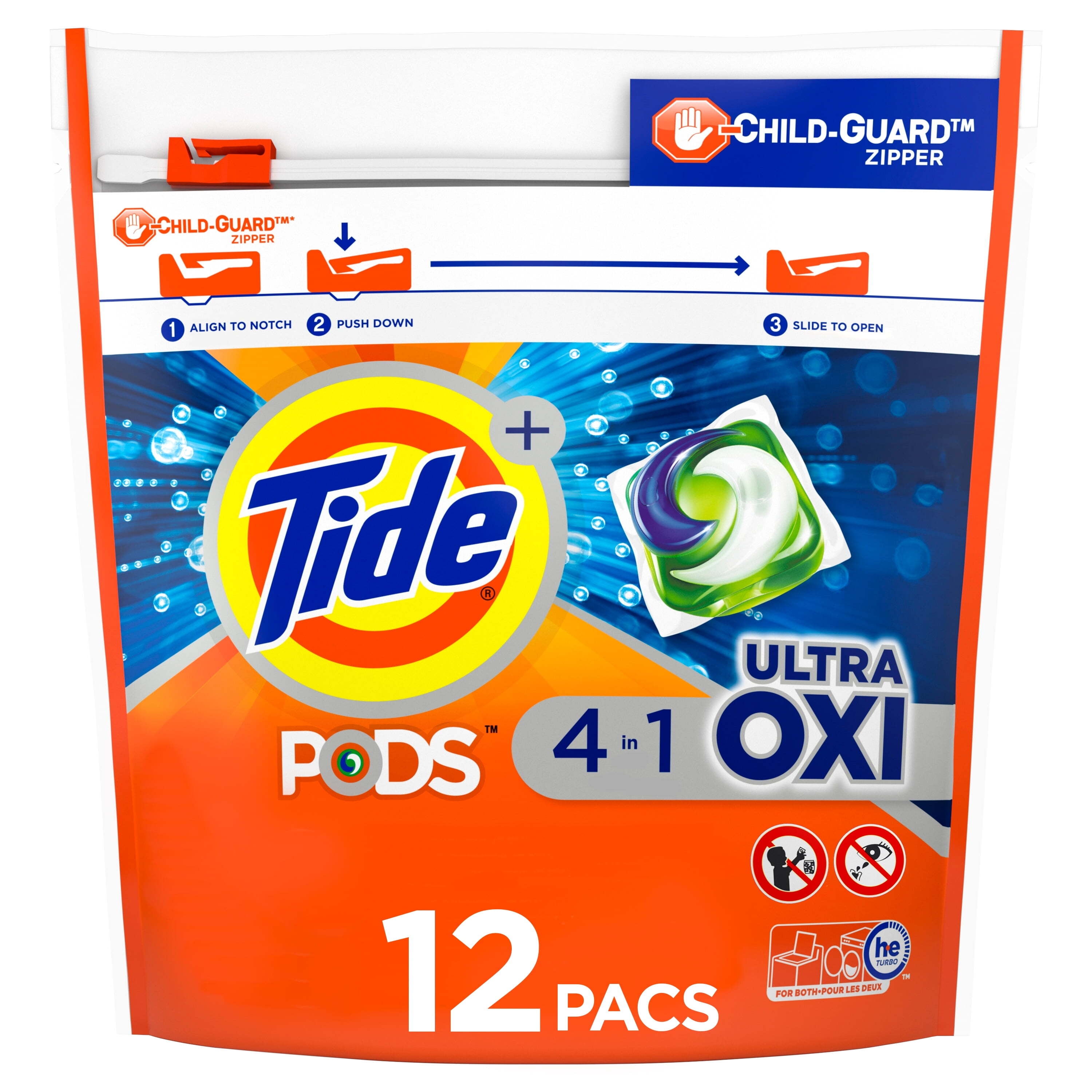 Tide PODS Laundry Detergent Packs, Ultra Oxi, 12 Count