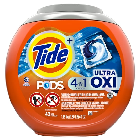Tide PODS Liquid Laundry Detergent, Ultra Oxi, 43 Count