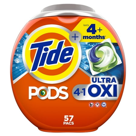 product image of Tide PODS Liquid Laundry Detergent, Ultra Oxi, 57 Count