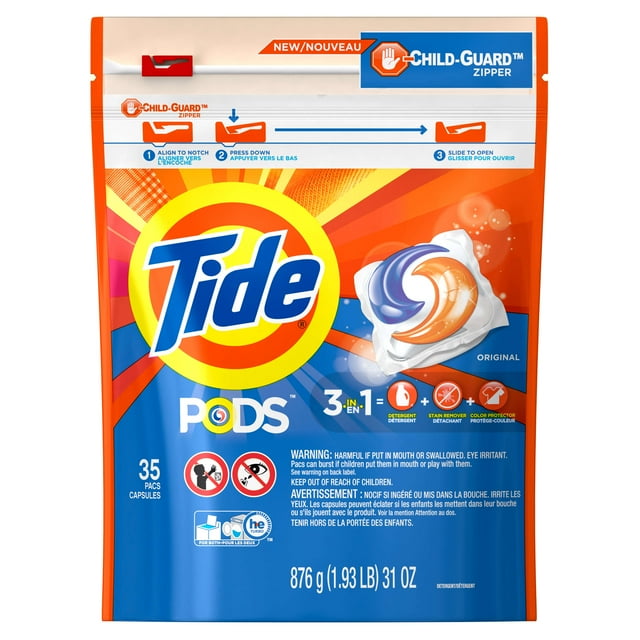 Tide PODS Original Scent HE Turbo Laundry Detergent Pacs, 35 count