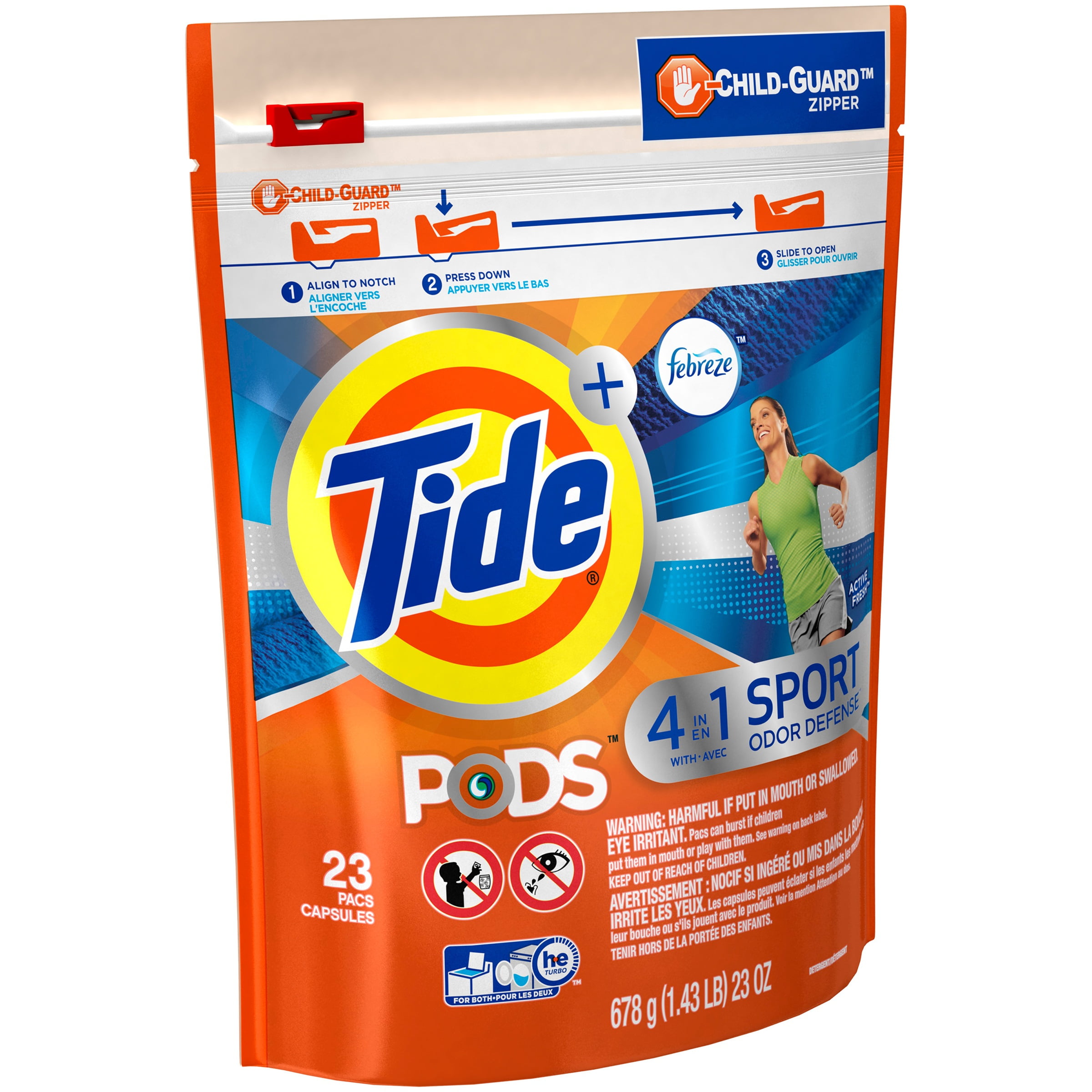 Tide PODS Plus Febreze Sport Odor Defense Laundry Pacs, Active Fresh