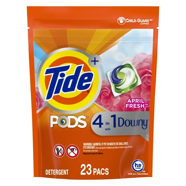 Tide PODS with Downy, 4in1 Liquid Laundry Detergent Pacs, Fabric Protect, April Fresh Scent