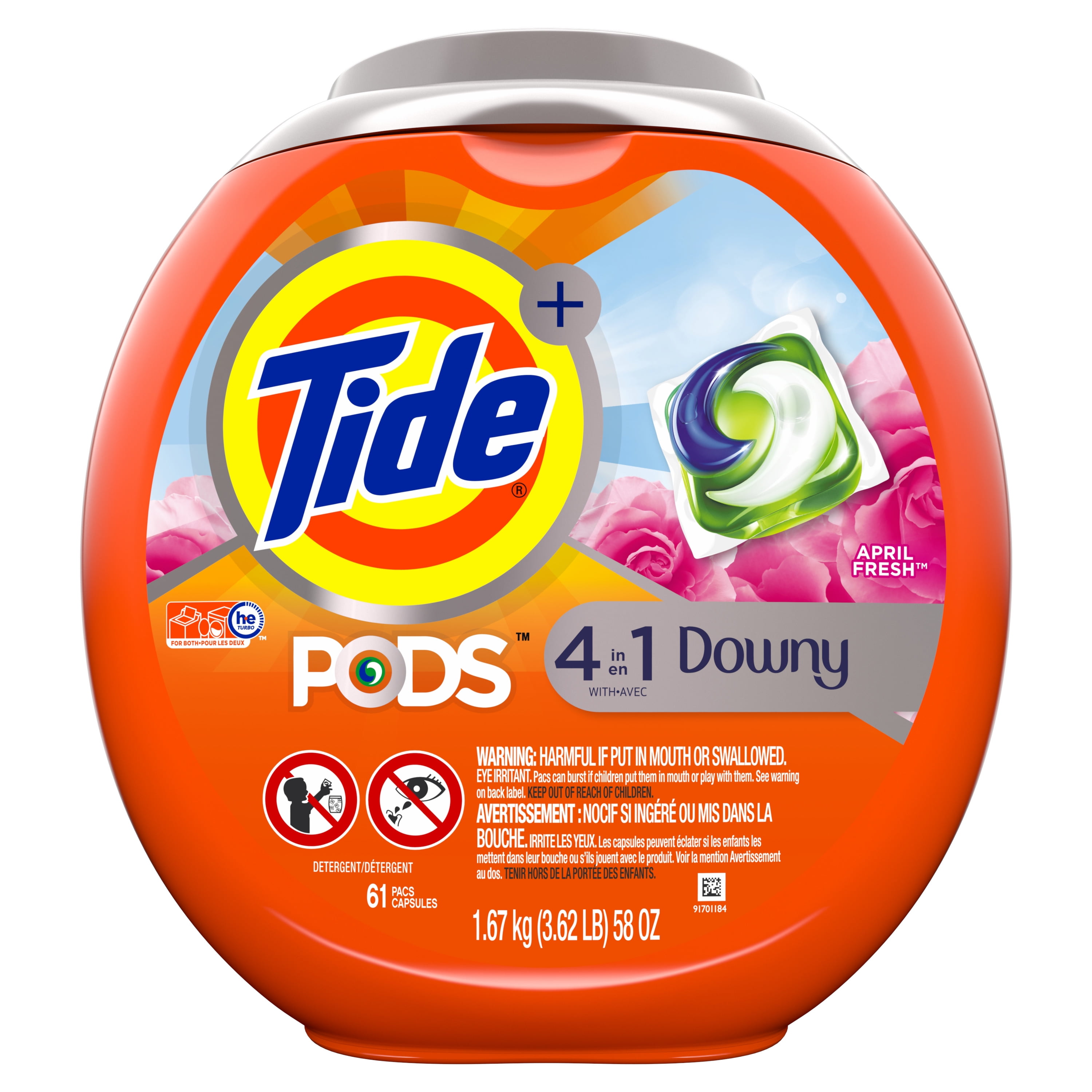 Tide PODS + Downy, 4in1 Clothes Washing Soap, Liquid Laundry