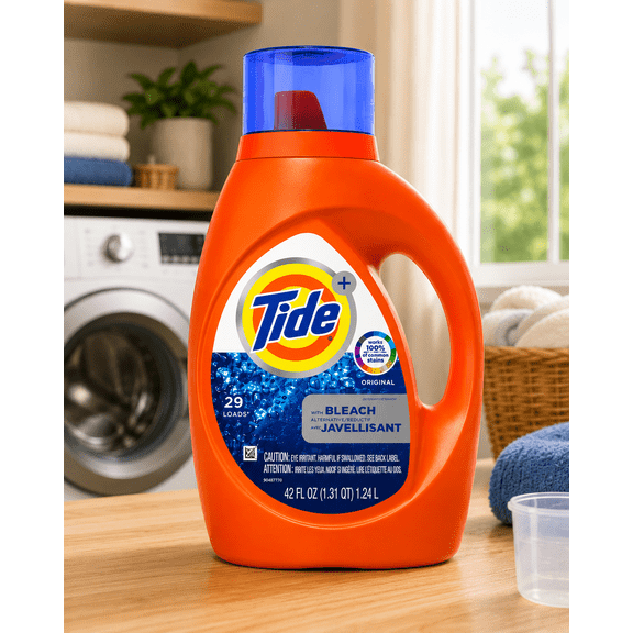 Tide Plus Bleach Alternative HE Liquid Laundry Detergent, Original Scent, 42 fl oz (1.24 L)