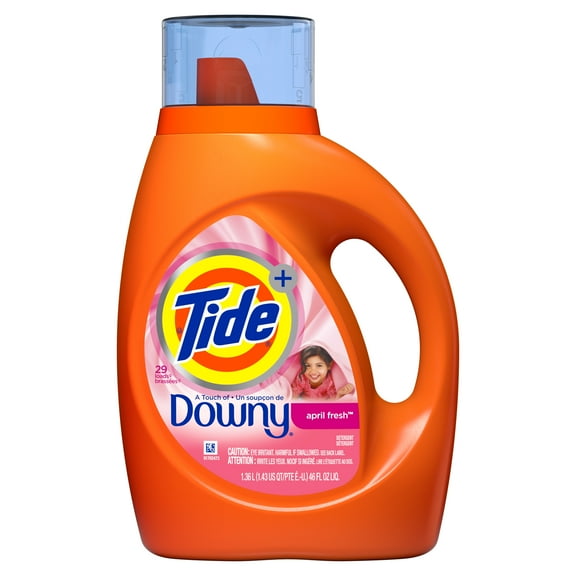 Tide Plus Downy April Fresh Scent Liquid Laundry Detergent, 46 oz, 29 loads