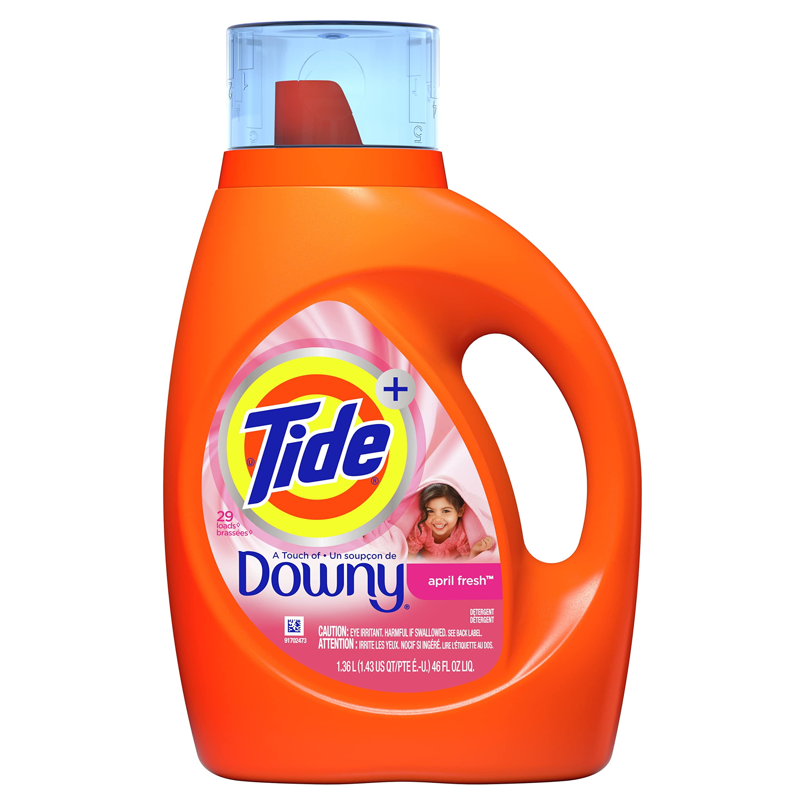 Tide Plus Downy Laundry Detergent Liquid Soap, April Fresh, 46 Fl Oz 29