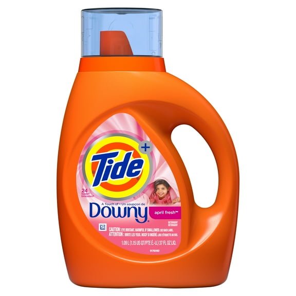 Tide Plus Downy Liquid Laundry Detergent with Downy, Fresh Scent, 37 fl oz, 29 Loads