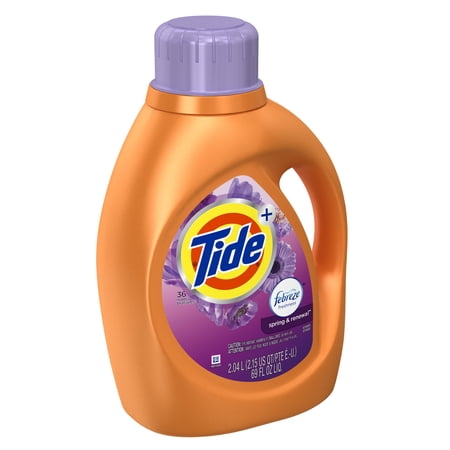 Tide Plus Febreze Freshness Liquid Laundry Detergent, Spring And Renewal Scent, 36 Loads, 69 Oz