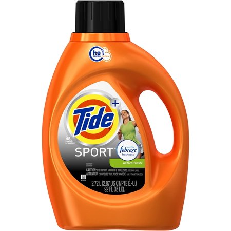 Tide Plus Febreze Sport Active Fresh Sport Liquid Laundry Detergent, 92 Oz / 48 Loads