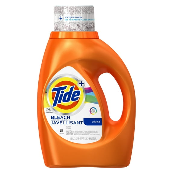 Tide Plus With Bleach Alternative Laundry Detergent, Original, 24 Loads