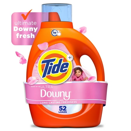 Tide Laundry Detergent Liquid Plus a Boost of Ultra Downy, April Fresh Scent, 73 fl oz, 52 Loads
