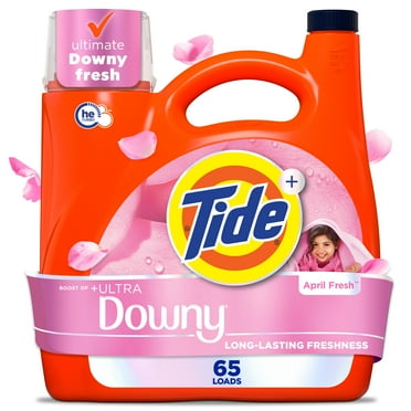 Tide Plus a Boost of Ultra Downy Liquid Laundry Detergent, April Fresh Scent, 92 fl oz, 65 Loads