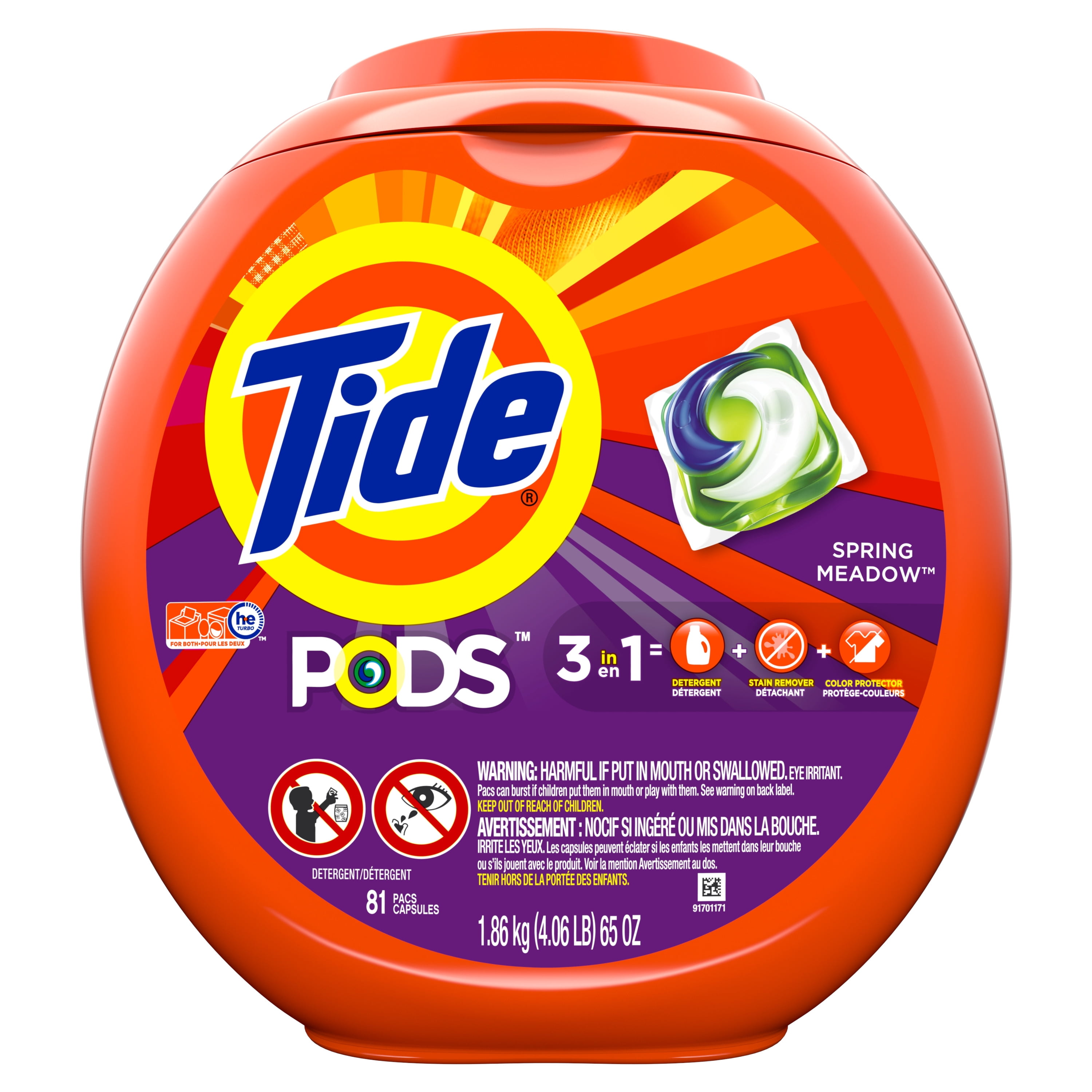 未開封TidePODS3in1スプリングメドゥ33個入×8点 Tide Pods 3-in-1: Detergent, Stain Remover, Color Protector
