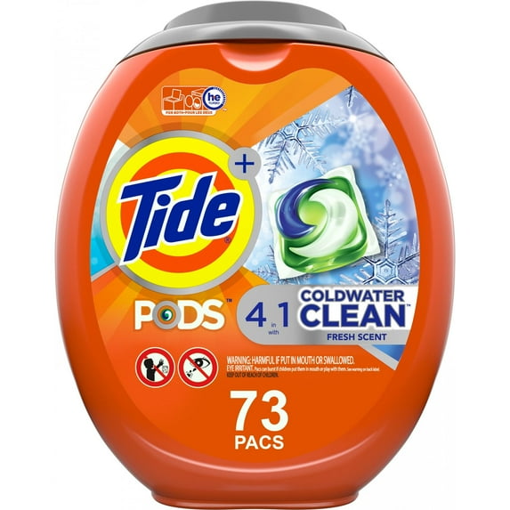 Tide Pods Coldwater Clean 73 Ct, Laundry Detergent Pacs
