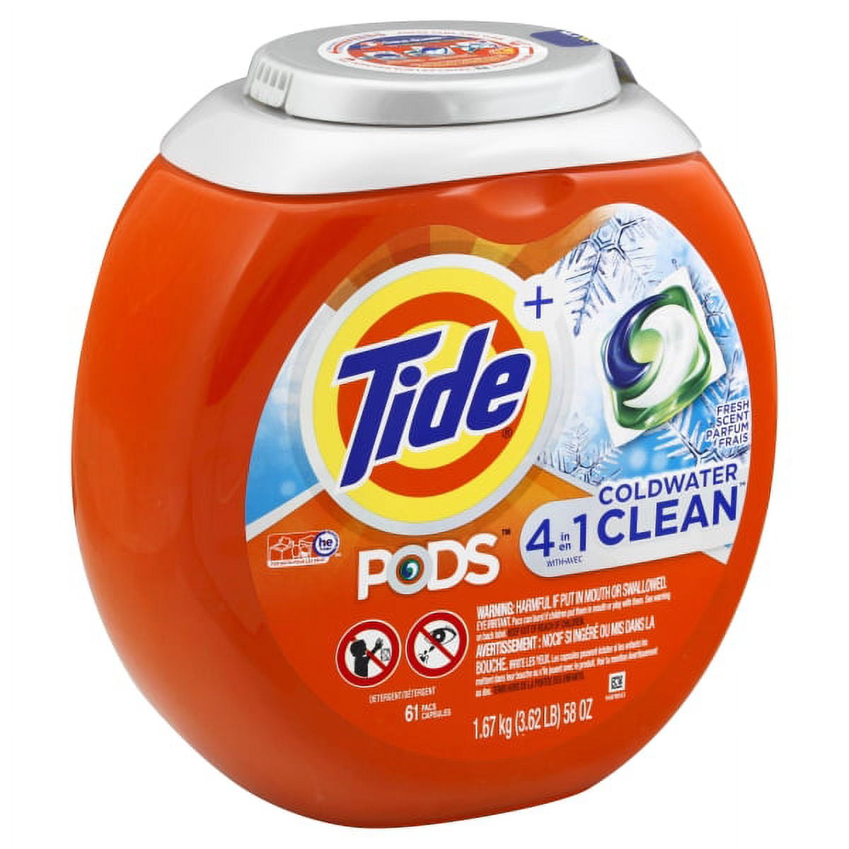 Tide Pods Coldwater Clean Liquid Laundry Detergent Pacs, Fresh Scent
