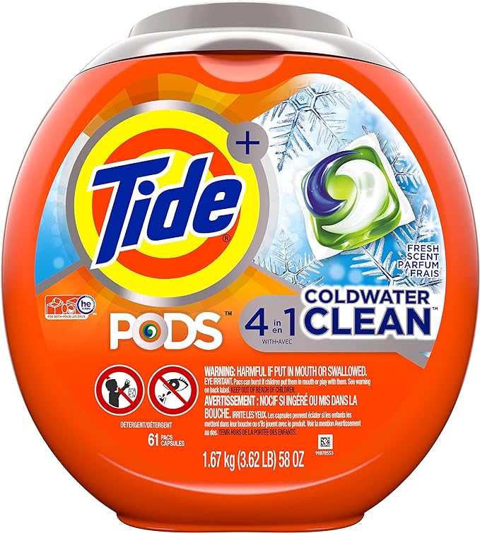 Tide Pods Coldwater Clean Liquid Laundry Detergent Pacs, Fresh Scent