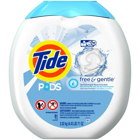 Tide Pods Free & Gentle, Laundry Detergent Pacs, 81 ct.