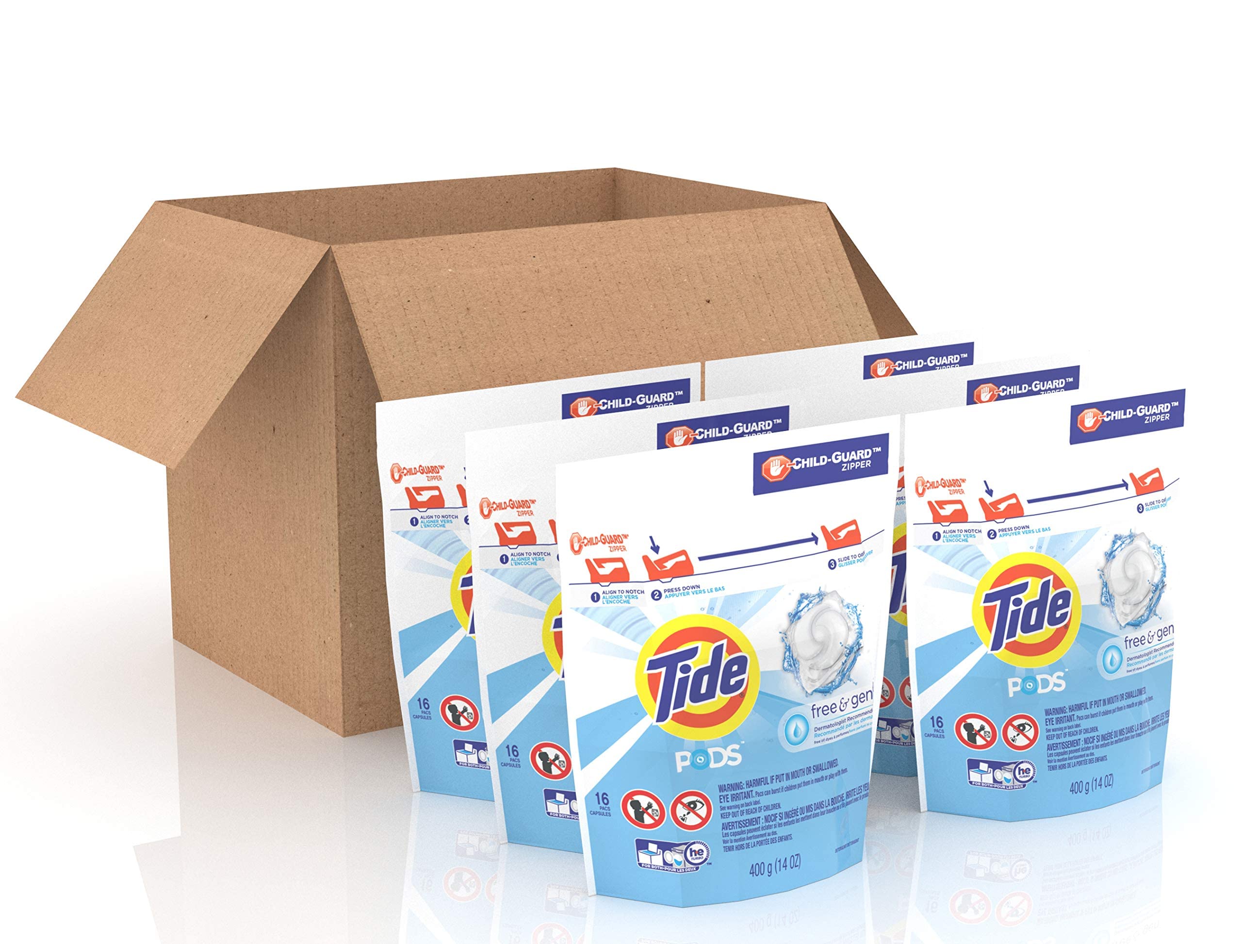 Tide Pods Free & Gentle, Liquid Laundry Detergent Pacs, 16 Count (Pack