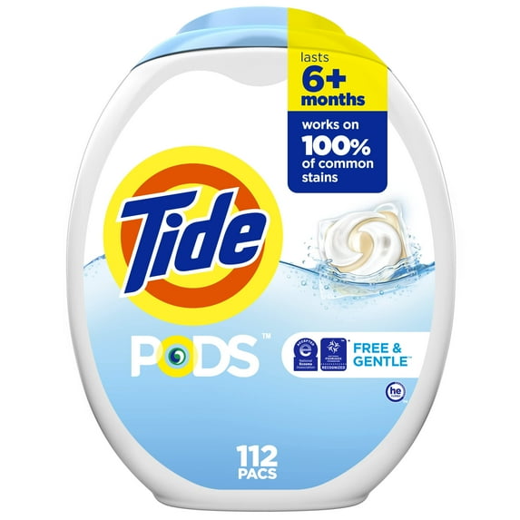 Tide Pods Free and Gentle Laundry Detergent Pods (Pack of 48)