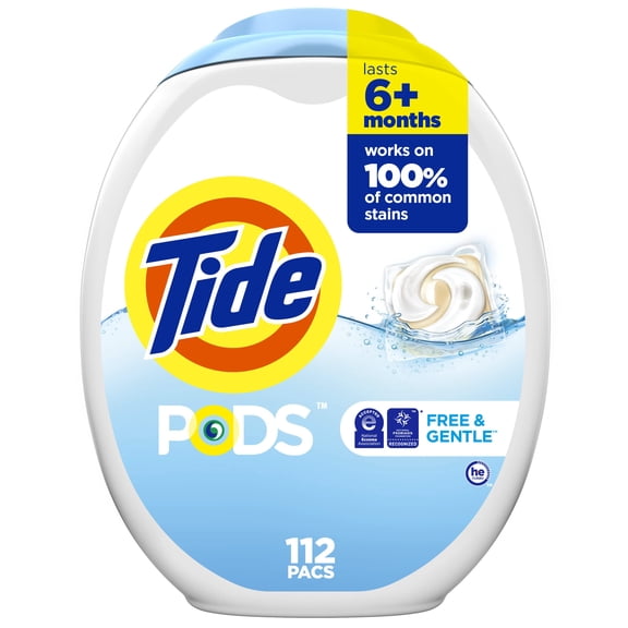 Tide Pods Free and Gentle Laundry Detergent Pods (Pack of 6)