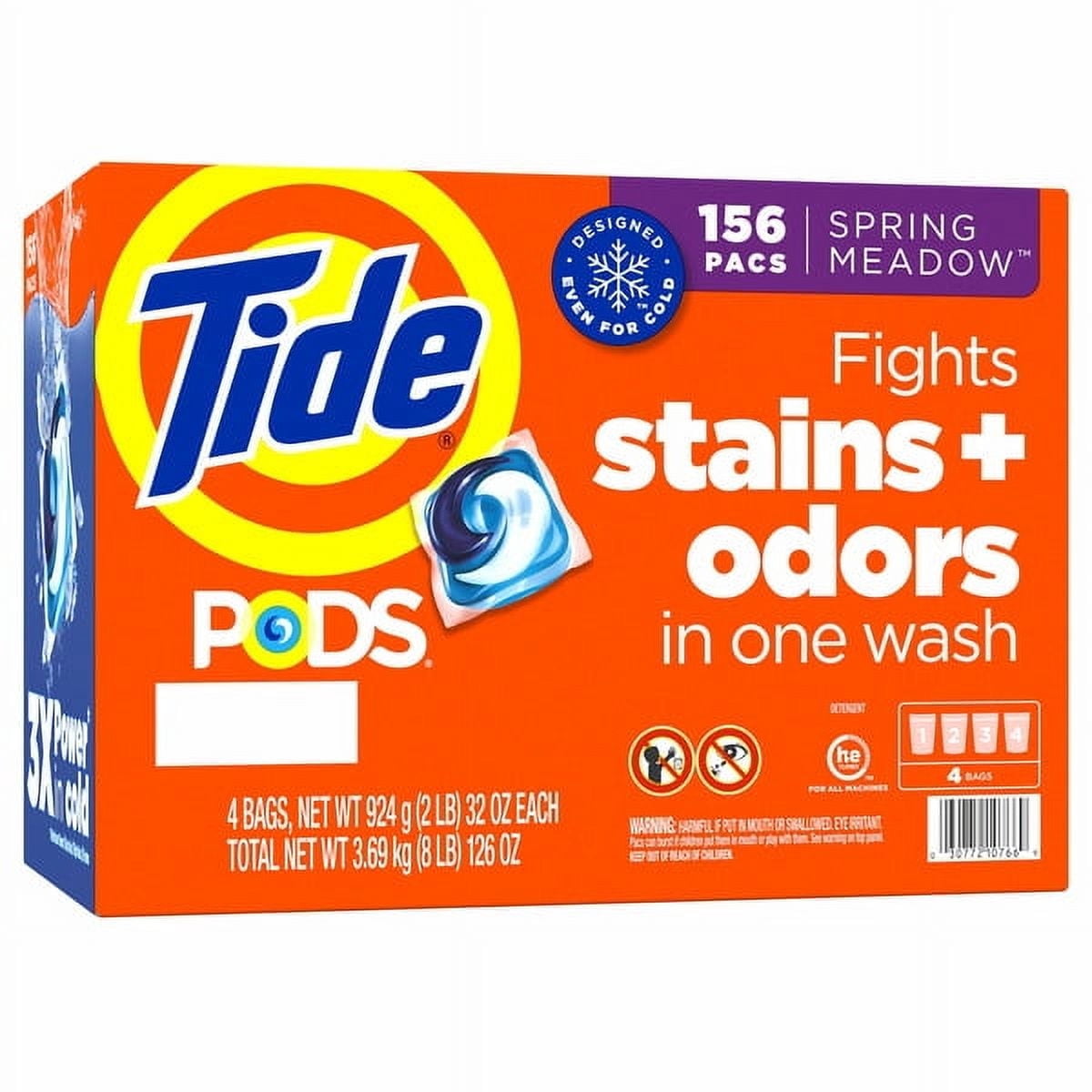 Tide PODS Laundry Detergent, HE Compatible, Spring Meadow, 156 Count