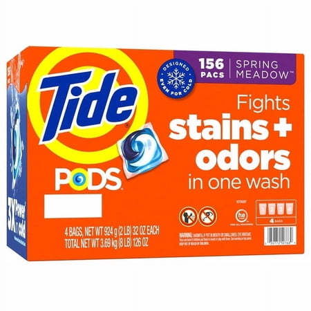 Tide PODS Laundry Detergent, HE Compatible, Spring Meadow, 156 Count
