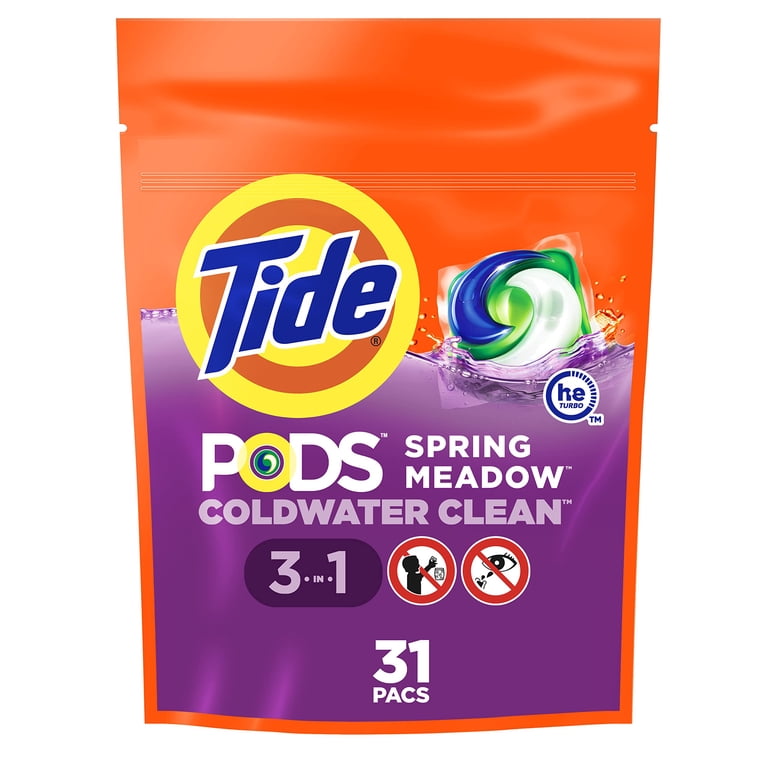 未開封TidePODS3in1スプリングメドゥ33個入×8点 Tide Pods Laundry Detergent Soap Pacs, He Compatible, 31 Ct