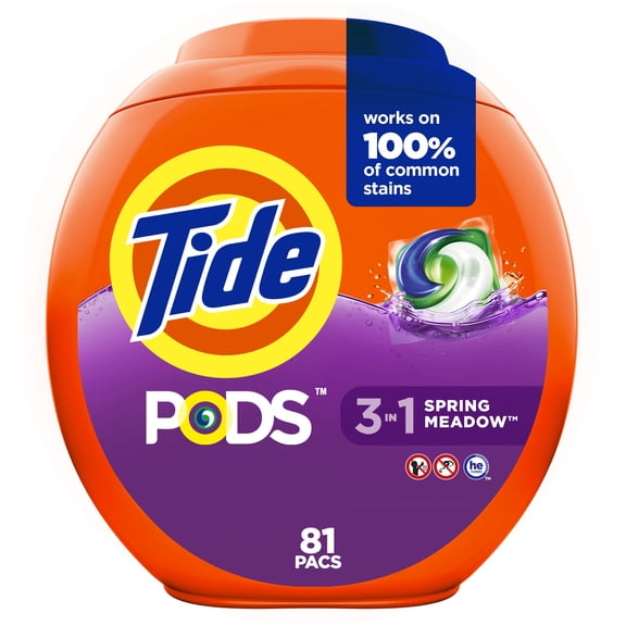 Tide PODS Laundry Detergent Soap Pods, Spring Meadow, 81 count