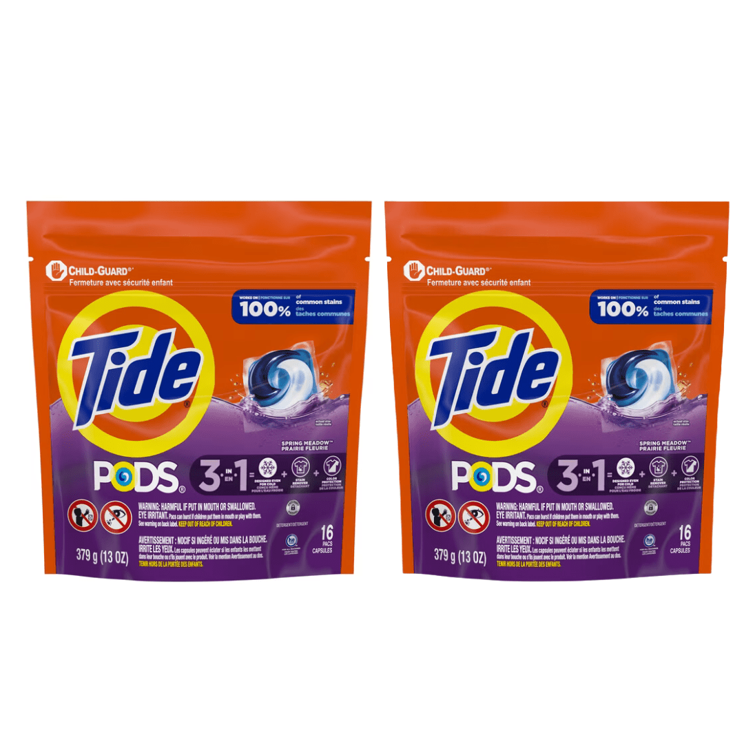 Tide Pods, Laundry Detergent, Spring Meadow, 16 count (2 Pack) 32 Count