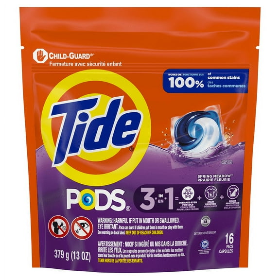 Tide Pods, Laundry Detergent, Spring Meadow, 16 count