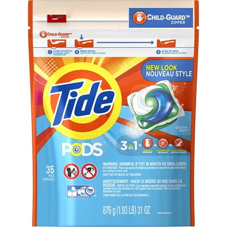 Tide Pods Ocean Mist Scent He Turbo Laundry Detergent Pacs, 35 Count