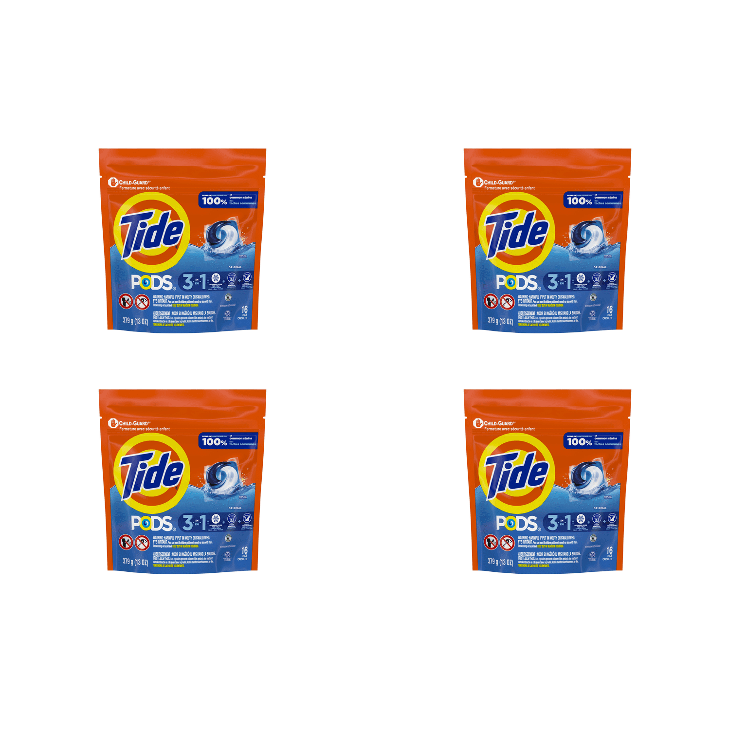 Tide Pods Original 3-in-1 Laundry Detergent Pacs, 7 Count 4 Pack