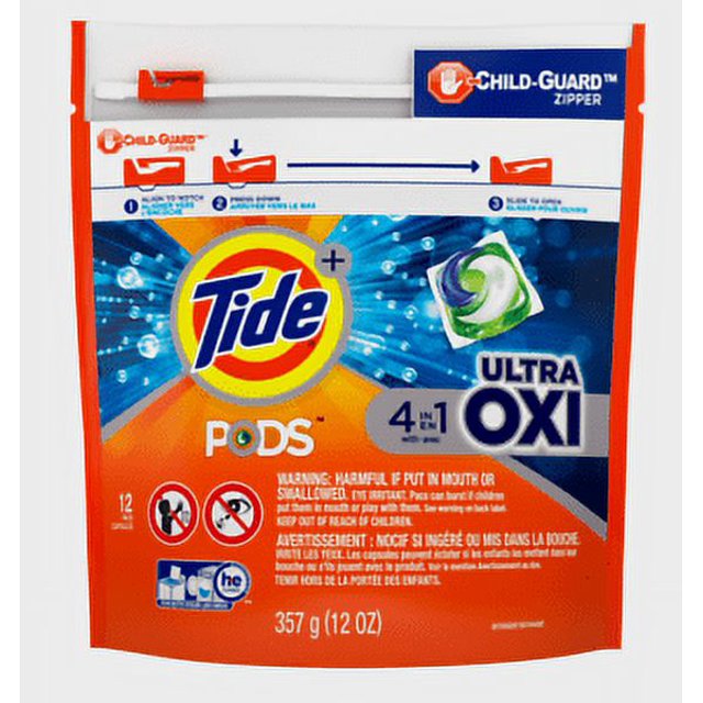 Tide Pods Oxi Original Scent Laundry Detergent Pacs Cleaner 12pk NEW