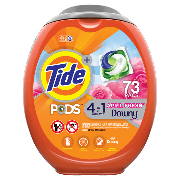 Tide Pods Plus Downy April Fresh, 73 Ct Laundry Detergent Pacs