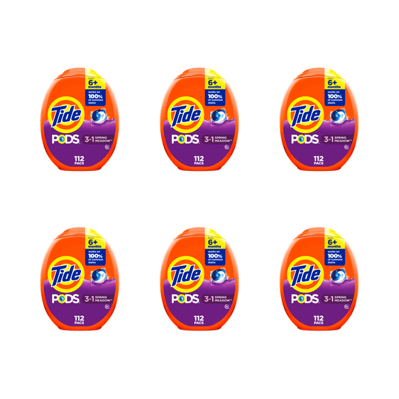Tide PODS 3-in-1 Laundry Detergent Spring Meadow( 6 X  93 oz), 6-Pack  Bottles