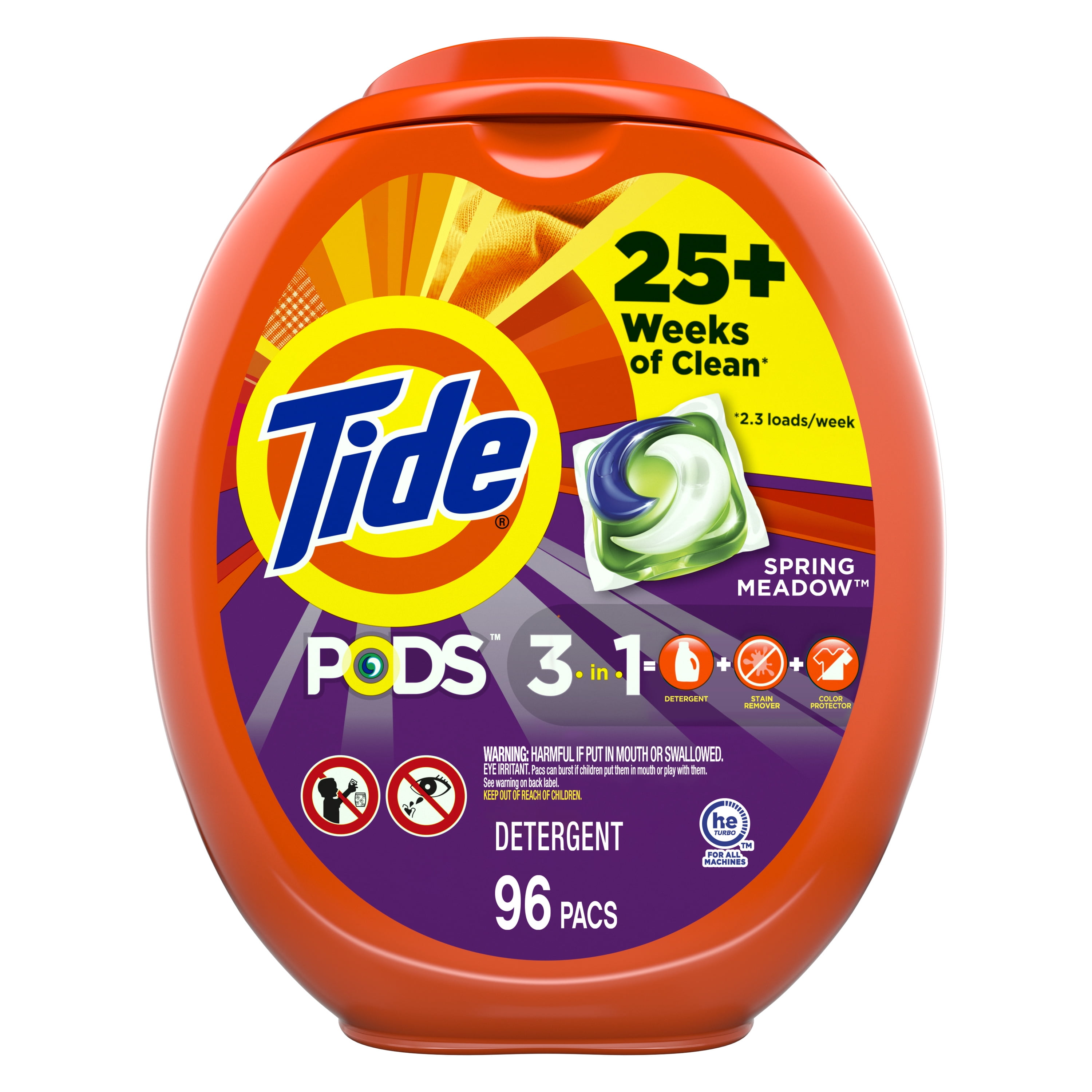 Tide Pods Spring Meadow 96 Ct, Cold Water Washing Laundry Detergent
