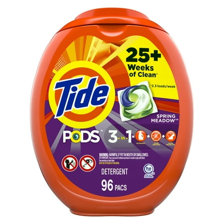 Tide Pods Spring Meadow 96 Ct, Laundry Detergent Pacs